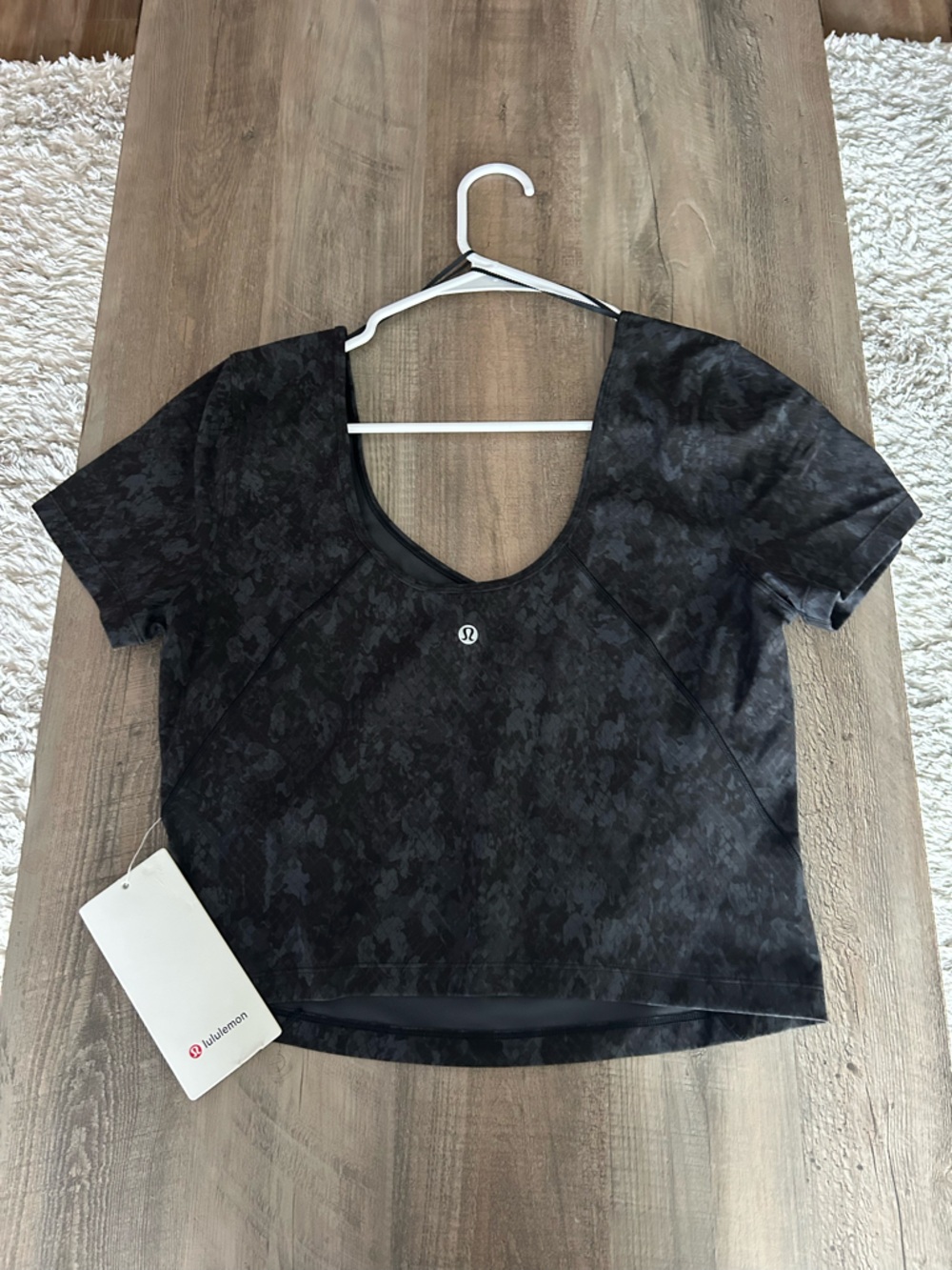 NWT Lululemon Align Tee Sz 12 *deep camo coal/black*